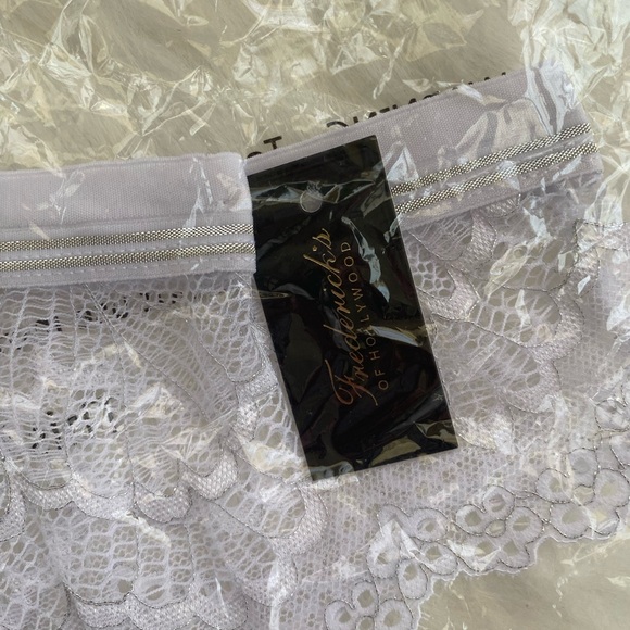 NWT Fredrick’s of Hollywood women’s caroline white lace thong panty - Picture 3 of 9